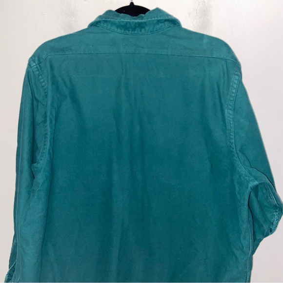 Vintage LL Bean Shirt Womens Size 18 Chamois Cloth Flannel Flap Pockets USA Flaw - Picture 4 of 16